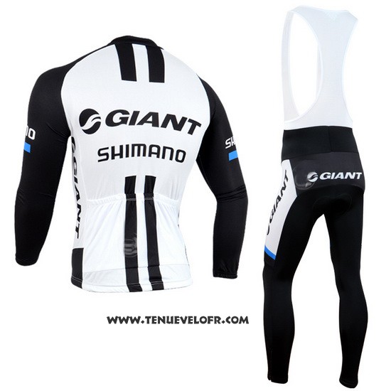 2014 Maillot Ciclismo Giant Shimano Noir et Blanc Manches Longues et Cuissard